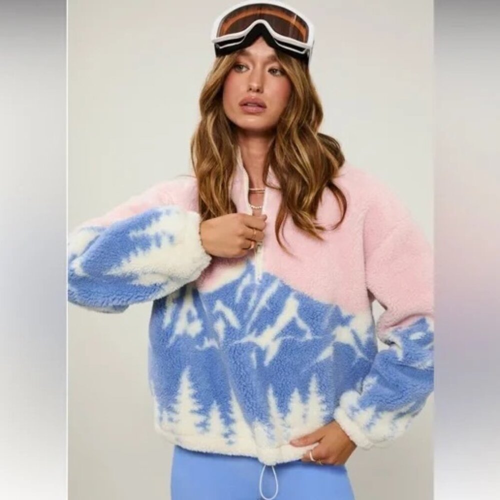 Beach Riot Leona Sherpa Jacket in Mountain Alps [RARE]